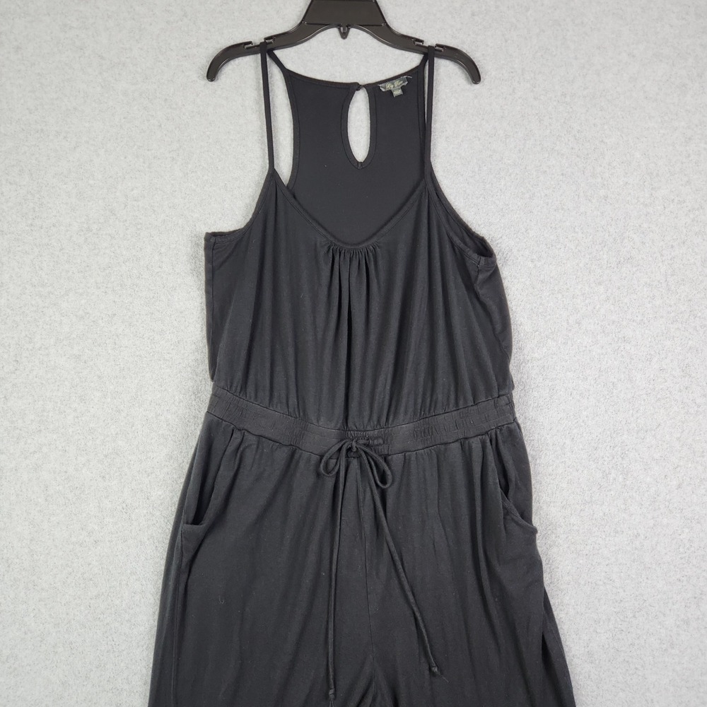 Lily Rose Jumpsuit Womens XXL Black Sleeveless Racerback Jogger Drawstring Waist